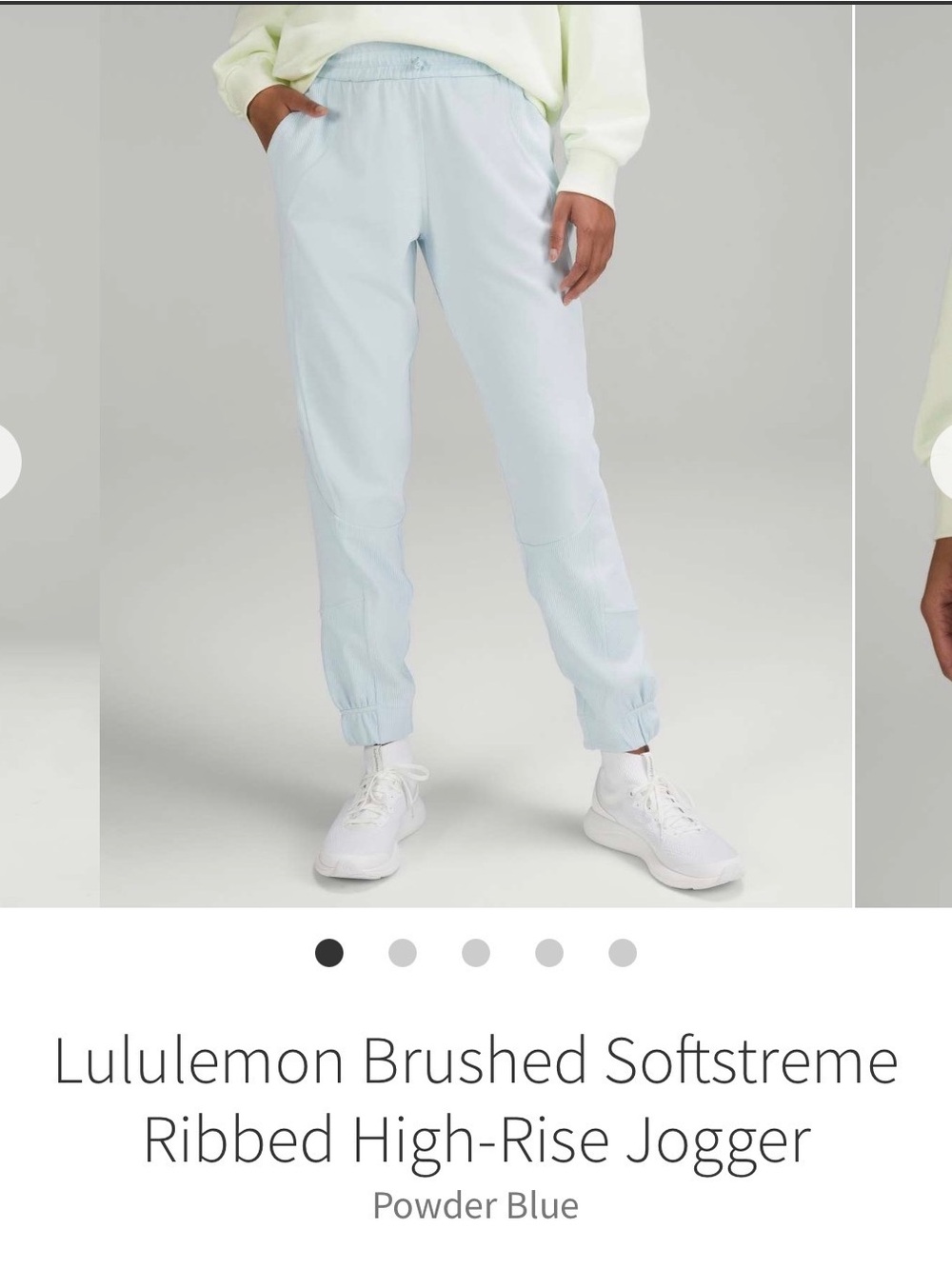 lululemon athletica Powder Blue Brushed Softstreme Ribbed High-Rise Jogger